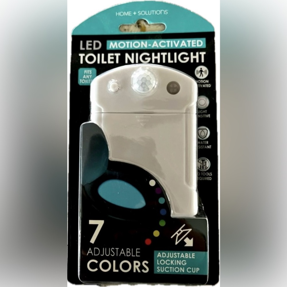 LED Motion activated Toilet nightlight with 7 adjustable colors. New with tags.